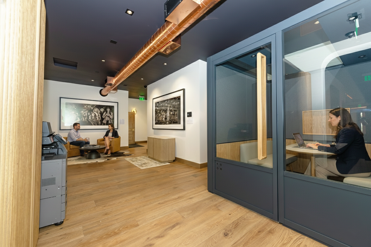 People working in office together