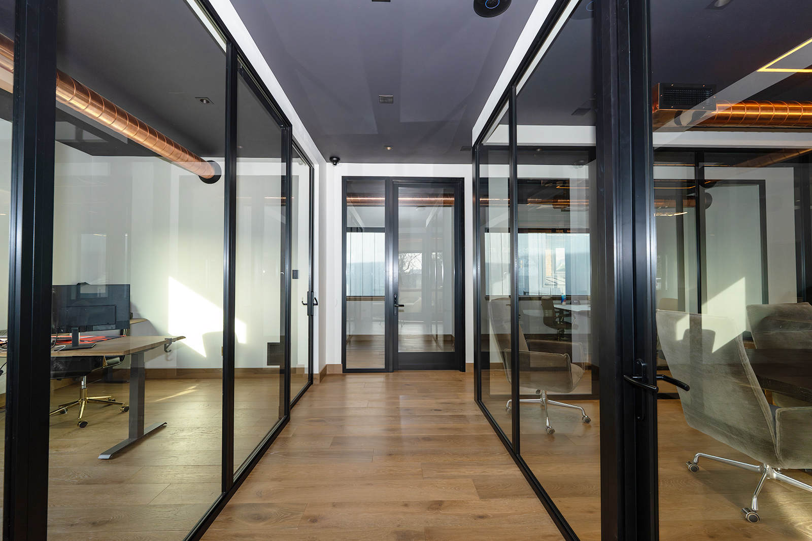 Woman working in private office